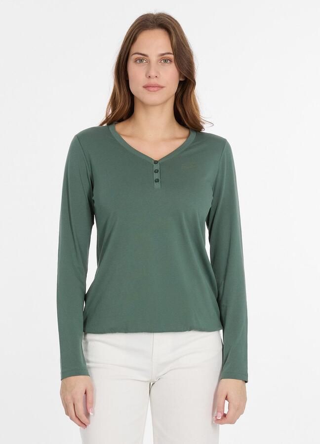 Ragwear Shirt met lange mouwen PINKKI met korte knoopsluiting