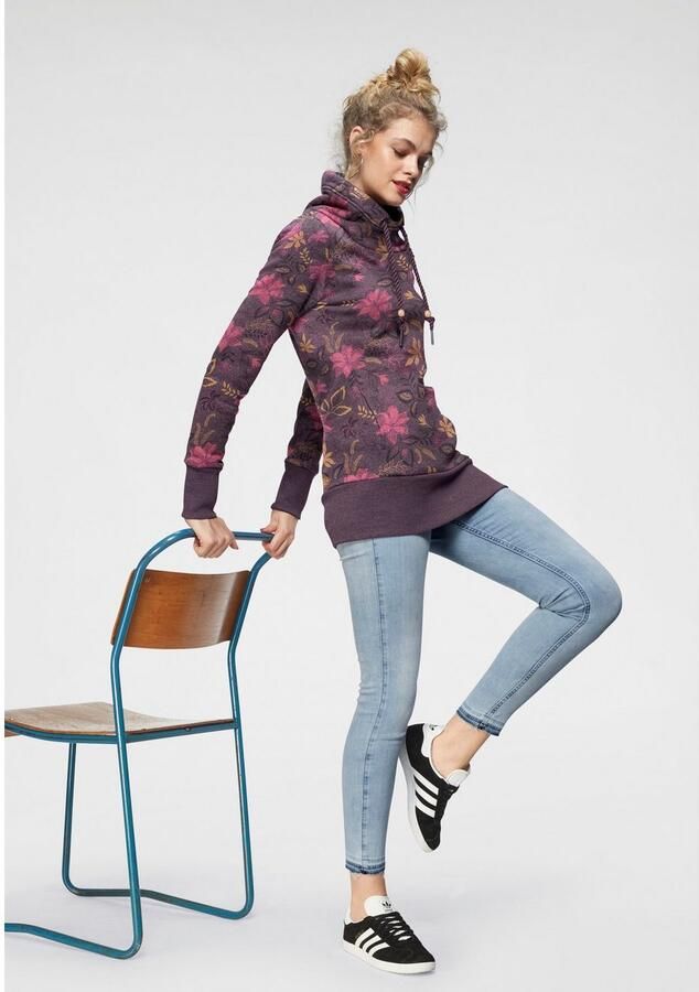 Ragwear Sweater NESKA O Capuchonsweater met asymmetrische sjaalkraag