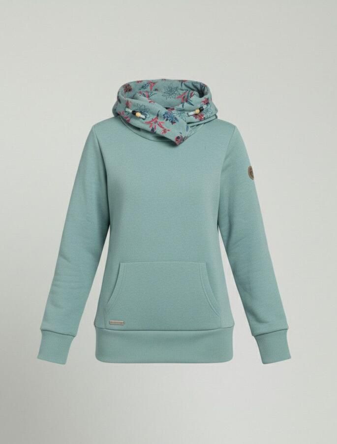 Ragwear Sweatshirt ANGELLIKA FLOWERS O met asymmetrische sjaalkraag