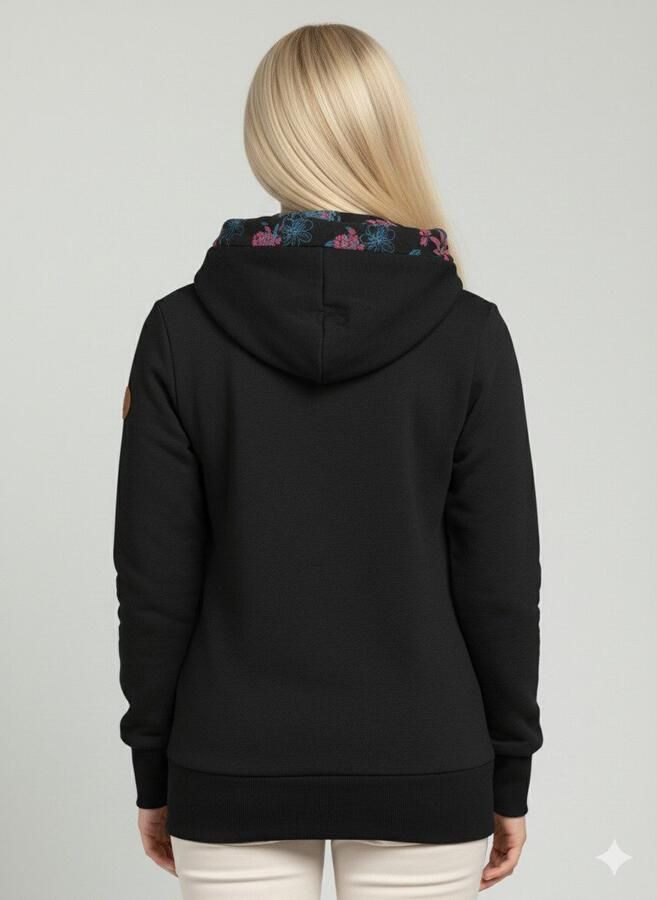 Ragwear Sweatshirt ANGELLIKA FLOWERS O met asymmetrische sjaalkraag - Foto 3
