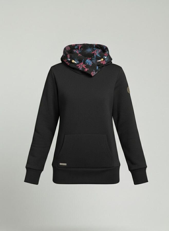 Ragwear Sweatshirt ANGELLIKA FLOWERS O met asymmetrische sjaalkraag