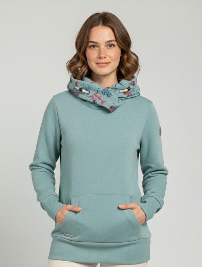 Ragwear Sweatshirt ANGELLIKA FLOWERS O met asymmetrische sjaalkraag - Foto 2