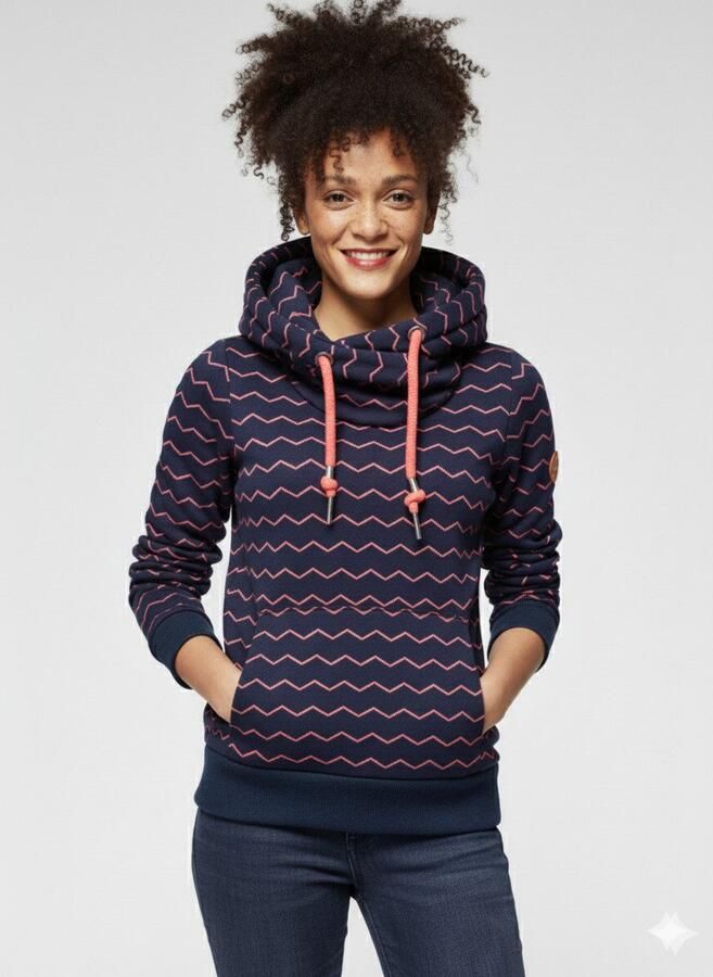 Ragwear Sweatshirt GRIPY BOLD CHEVRON O Hoodie met hoge sjaalkraag met sierknopen - Foto 2