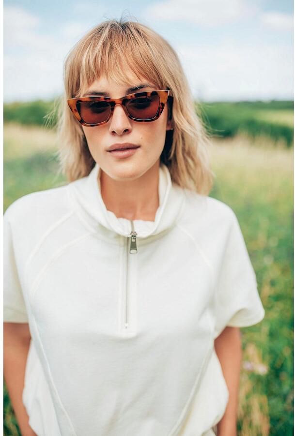 Ragwear Sweatshirt IZZARA TOP met verlaagde schouders en met ritssluiting in troyer-stijl