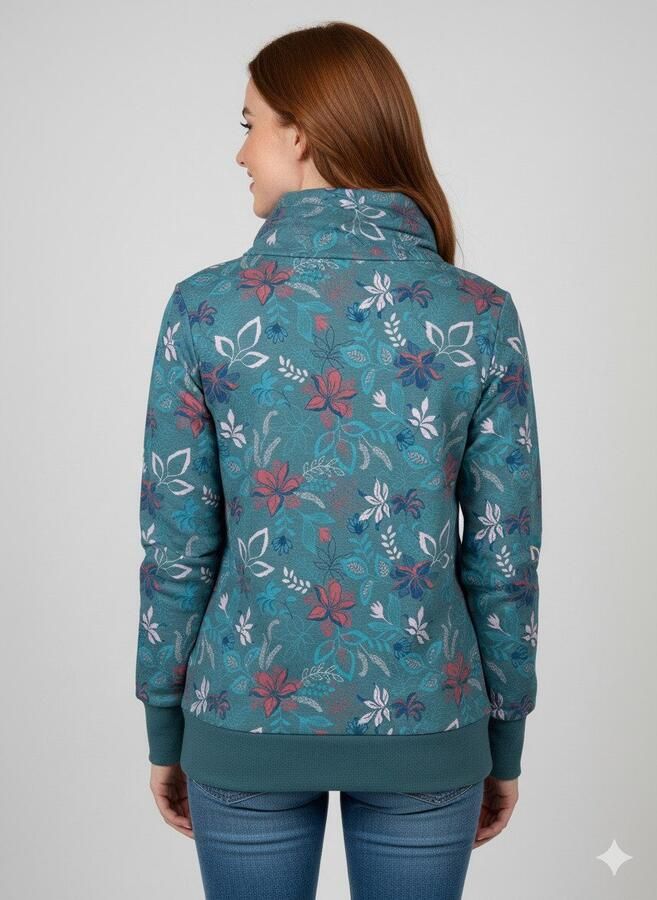 Ragwear Sweatshirt NESKA FLOWERS O met asymmetrische sjaalkraag - Foto 4