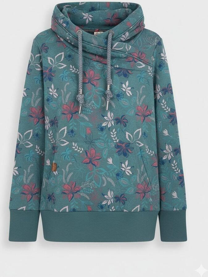 Ragwear Sweatshirt NESKA FLOWERS O met asymmetrische sjaalkraag - Foto 2