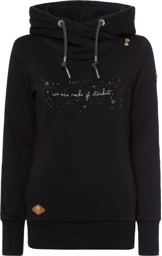 Ragwear Sweater GRIPY BUTTON O STARDUST met geprint statement op de voorkant "we are made of stardust"