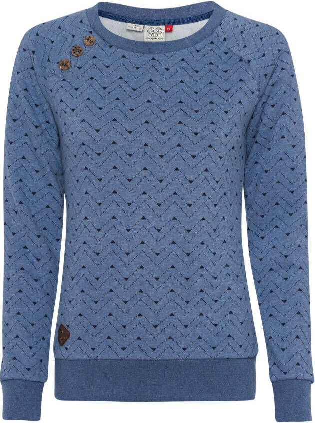 Ragwear Sweatshirt DARRIA ZIG ZAG met zigzagprint all-over