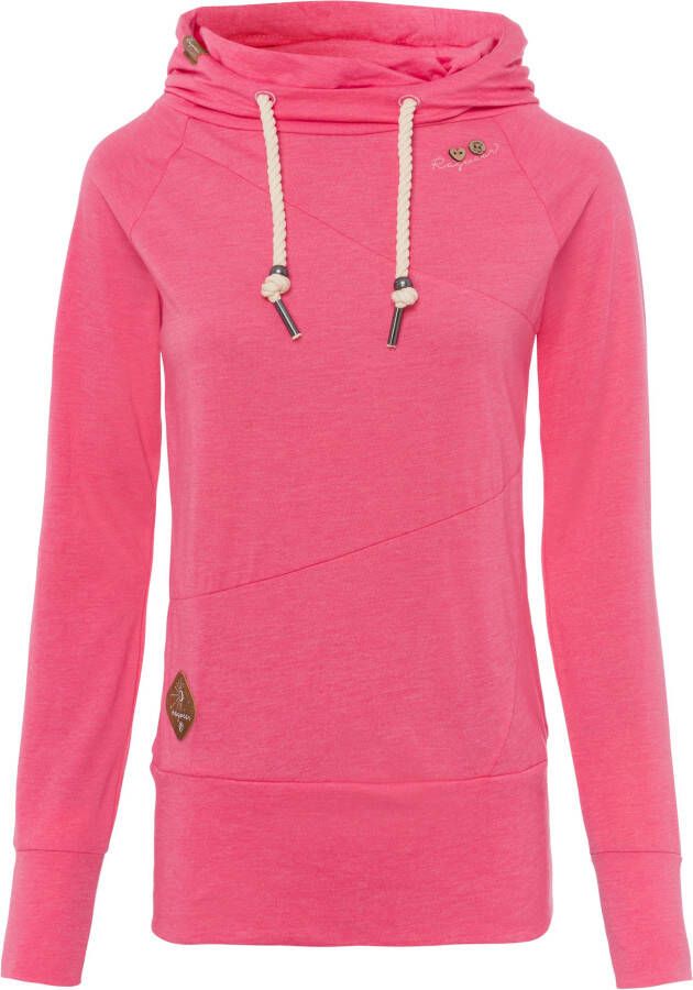 Ragwear Sweatshirt FUGE met sierknoopbeleg in hout-look