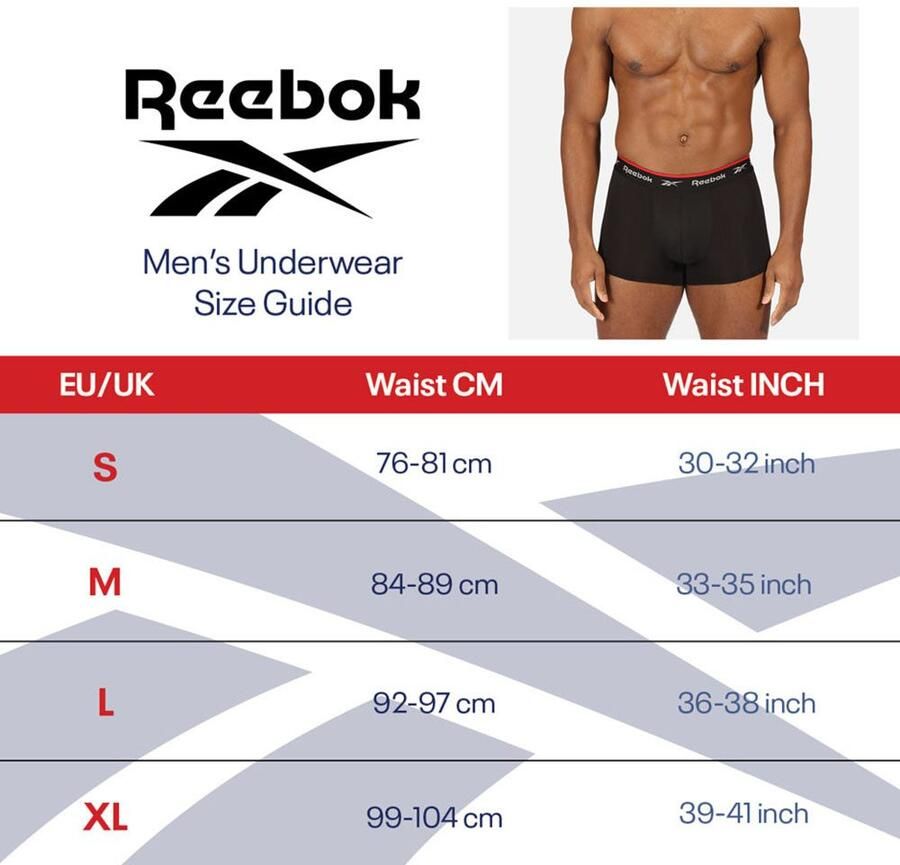 Reebok Slip CHASE basic comfortabel ade d met logo brede band katoenmix (3 stuks)