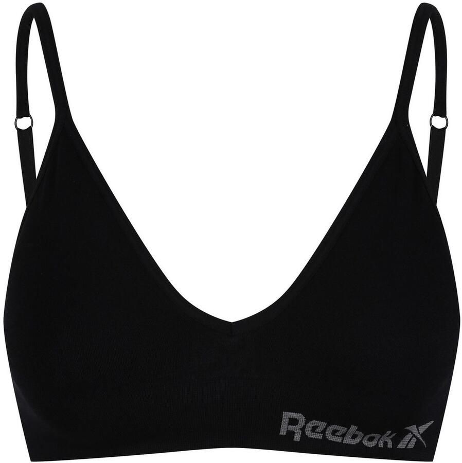Reebok Bustier Justine smalle bandjes comfortabel basic zonder beugel met logo triangel-snit - Foto 7