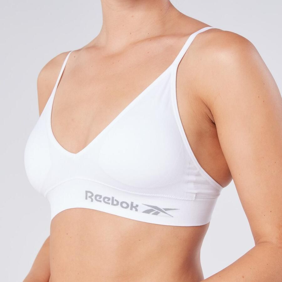 Reebok Bustier Justine smalle bandjes comfortabel basic zonder beugel met logo triangel-snit - Foto 2