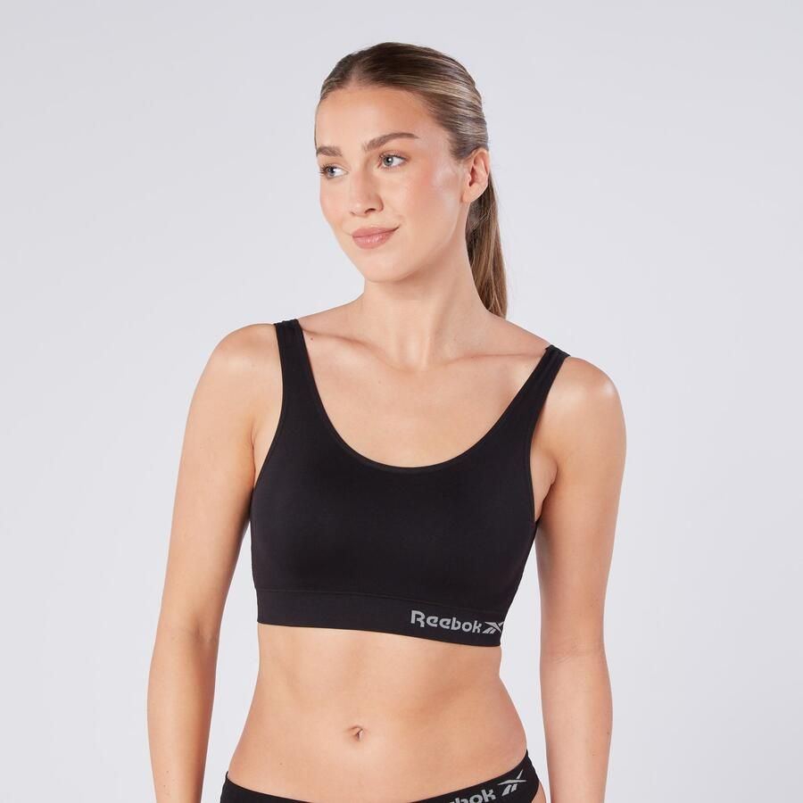 Reebok Bustier Kira brede bandjes zonder sluiting comfortabel basic zonder beugel met logo