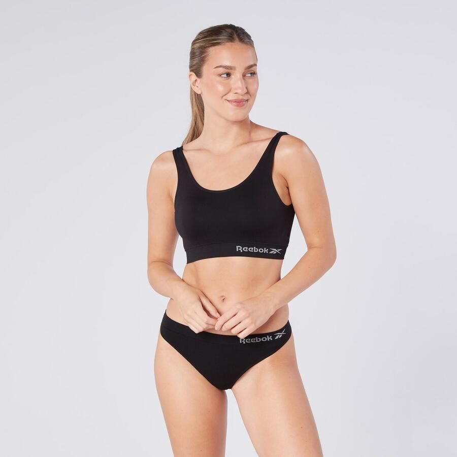Reebok Bustier Kira brede bandjes zonder sluiting comfortabel basic zonder beugel met logo - Foto 2