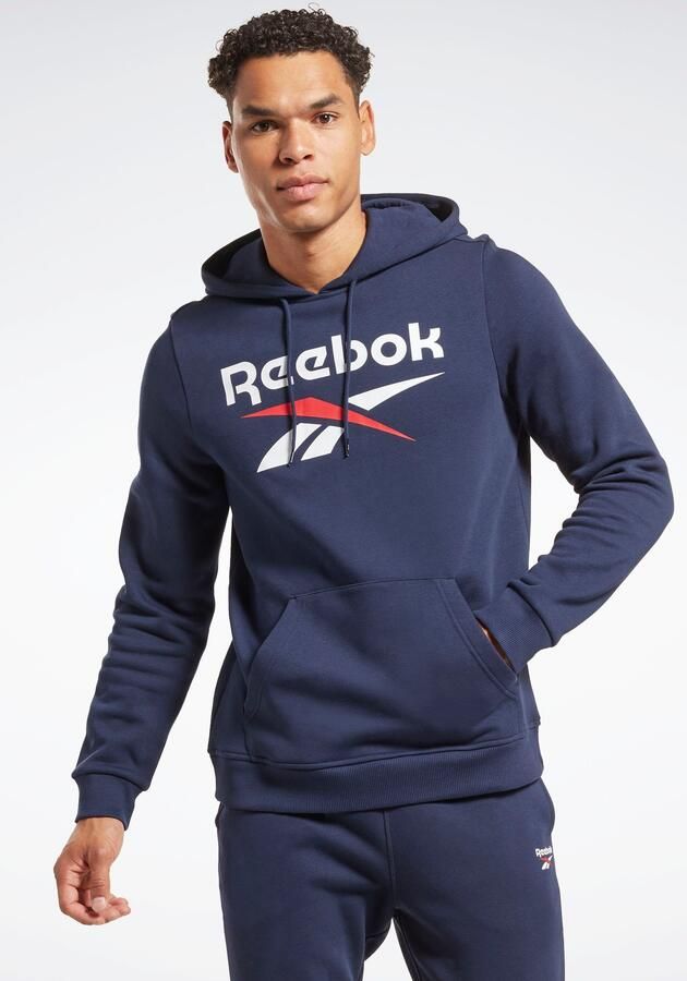 Reebok Identity French Terry Big Logo Hoodie Blue Heren - Foto 5