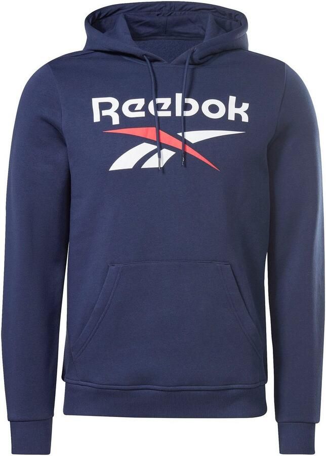 Reebok Identity French Terry Big Logo Hoodie Blue Heren