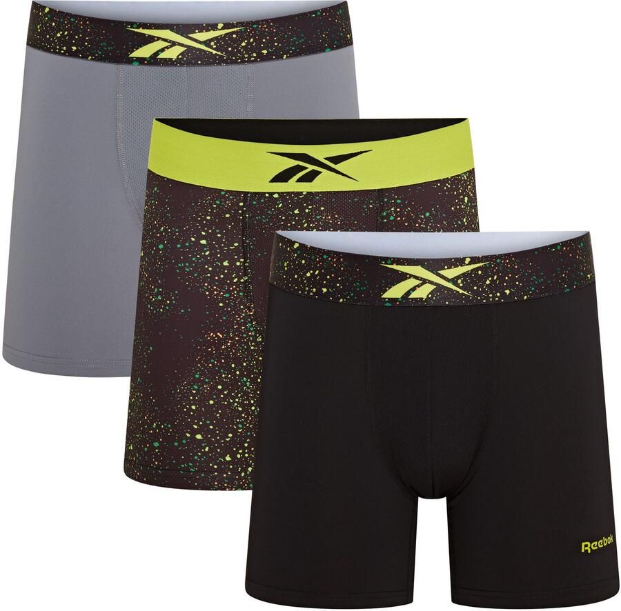 Reebok Trunk BENJI basic vochtregulerend met logo met patroon brede band (Set van 3) - Foto 4