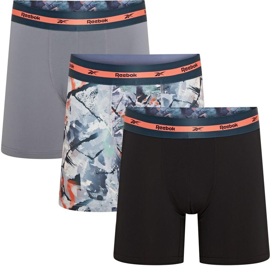Reebok Trunk Luther basic vochtregulerend met logo met patroon brede band (Set van 3) - Foto 7