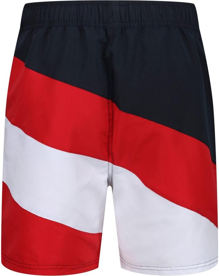 Reebok Zwemshort Ryan gestreept met trekkoord en elastische tailleband met logo met zakken
