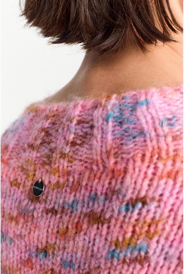 Rich & Royal Stijlvolle V-hals Pullover met Neps Pink Dames - Foto 2