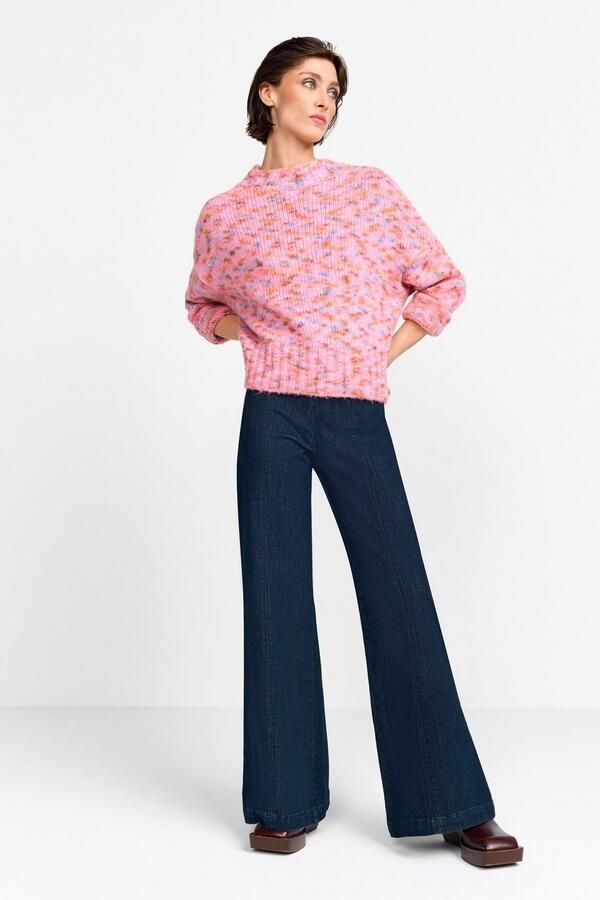 Rich & Royal Stijlvolle V-hals Pullover met Neps Pink Dames - Foto 3