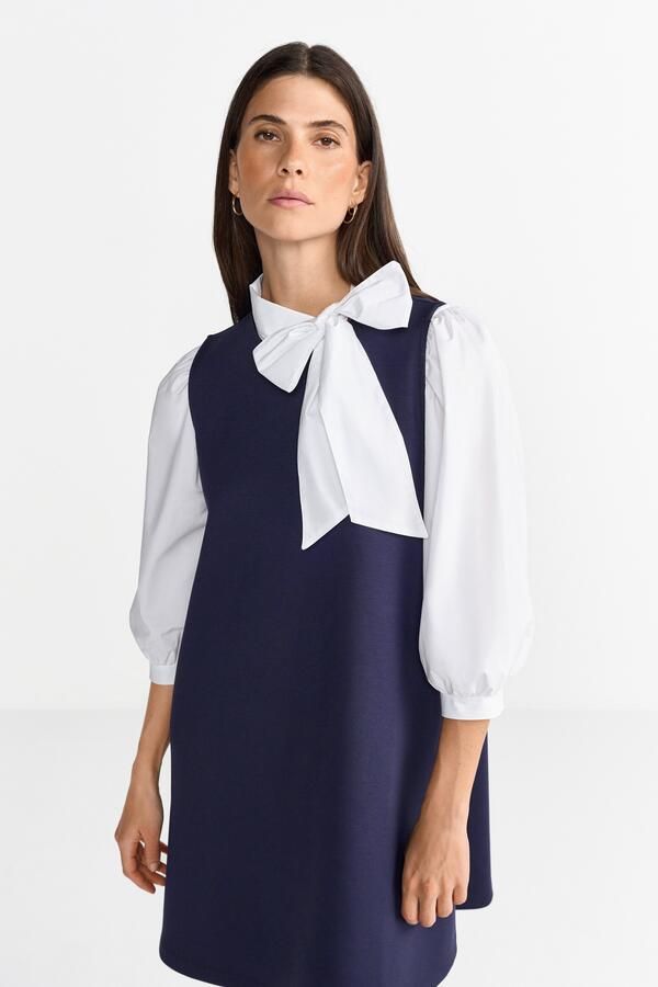 Rich & Royal Mini-jurk van viscosemix met ronde hals - Foto 6