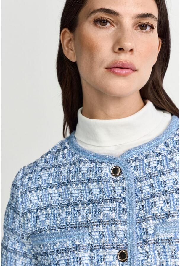 Rich & Royal Kort jack Bouclé-look licht gewatteerd boxy pasvorm glitterdraden - Foto 2