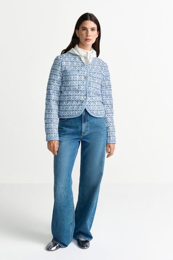 Rich & Royal Kort jack Bouclé-look licht gewatteerd boxy pasvorm glitterdraden - Foto 4