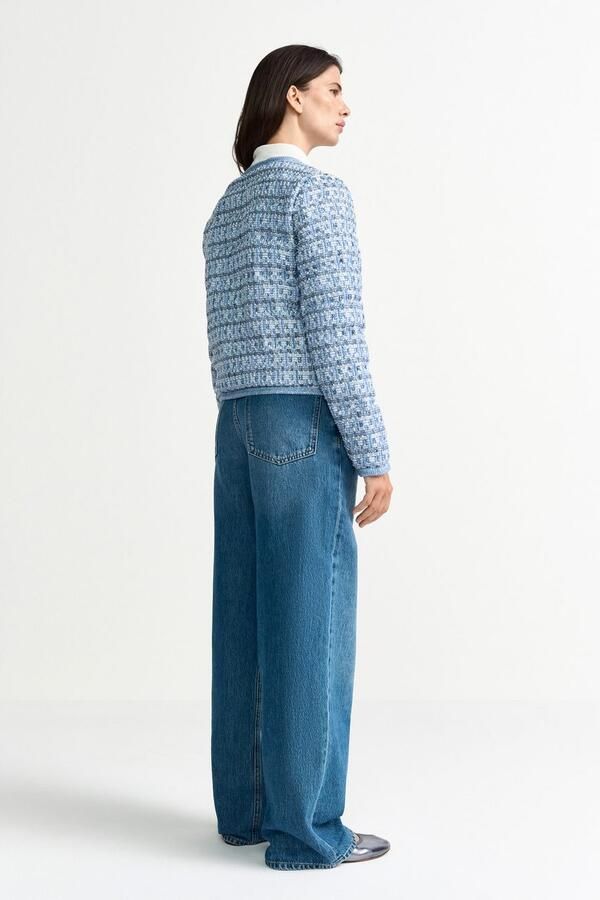 Rich & Royal Kort jack Bouclé-look licht gewatteerd boxy pasvorm glitterdraden - Foto 5