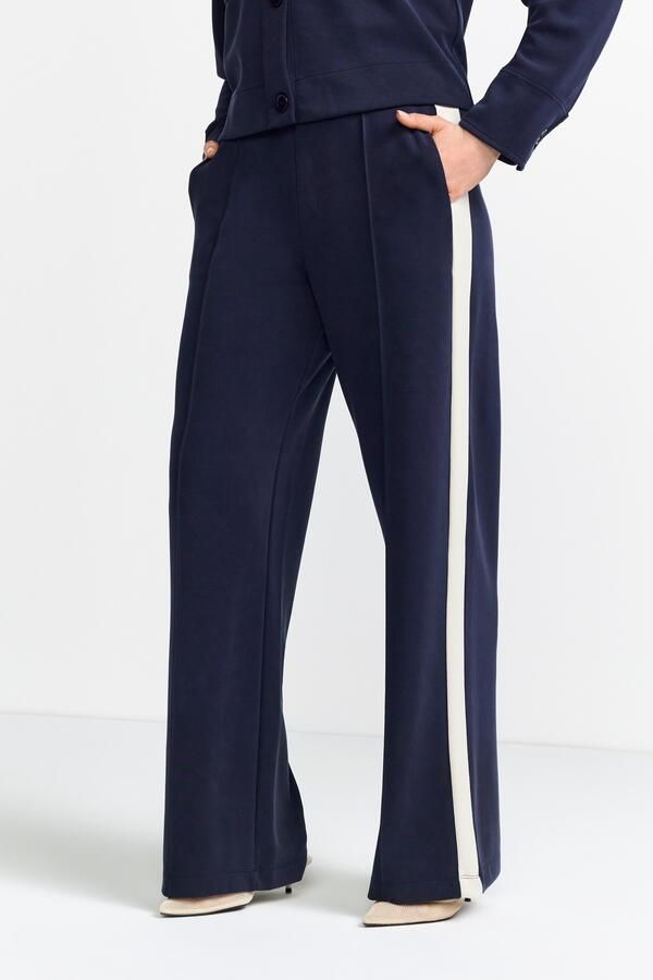 Rich & Royal Straight leg stoffen broek met galonstrepen - Foto 5