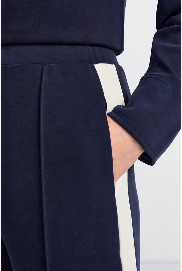 Rich & Royal Straight leg stoffen broek met galonstrepen