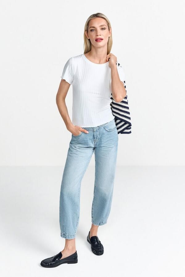 Rich & Royal Shirt met korte mouwen Met golvende zoom aan romp en mouwen - Foto 2