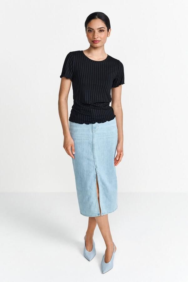 Rich & Royal Shirt met korte mouwen Met golvende zoom aan romp en mouwen - Foto 2