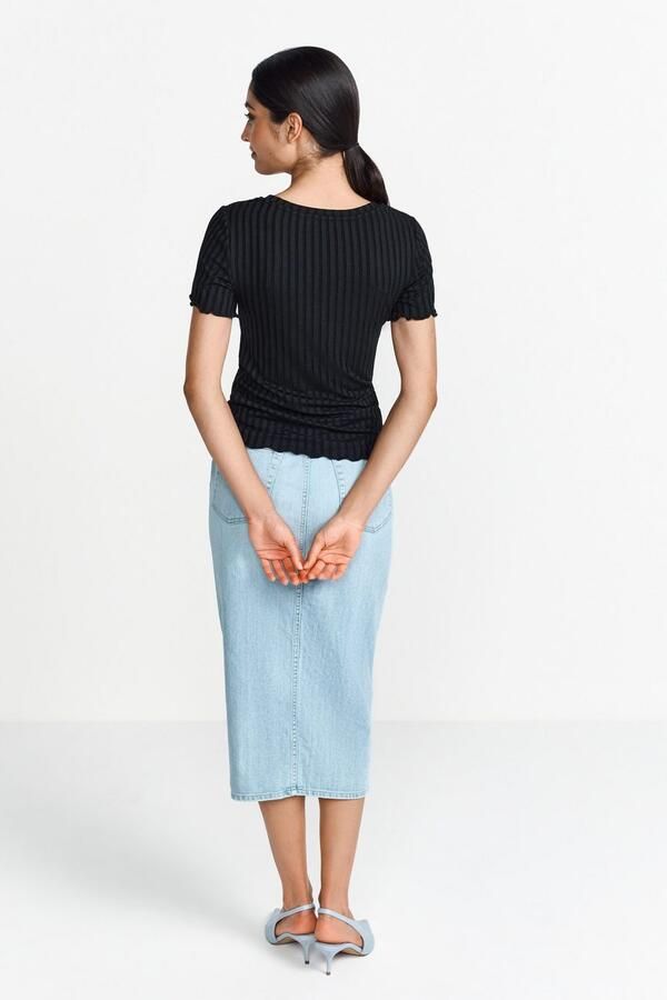 Rich & Royal Shirt met korte mouwen Met golvende zoom aan romp en mouwen - Foto 3