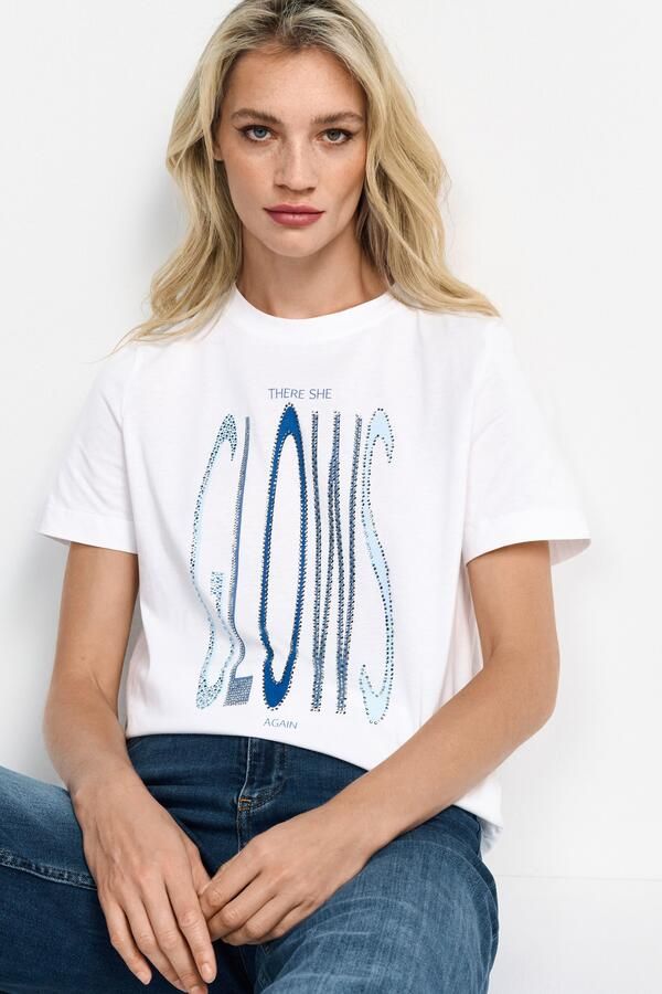 Rich & Royal Shirt met korte mouwen Print "There she GLOWS again" - Foto 5