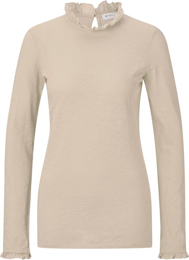 Rich & Royal Shirt met lange mouwen 2409 O Slub F LS met ruches aan de halslijn en manchetten