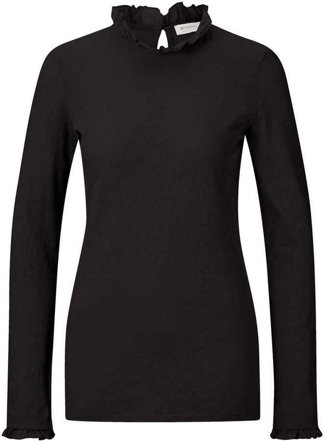 Rich & Royal Shirt met lange mouwen 2409 O Slub F LS met ruches aan de halslijn en manchetten