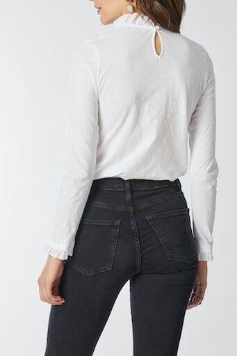 Rich & Royal Shirt met lange mouwen 2409 O Slub F LS met ruches aan de halslijn en manchetten - Foto 3