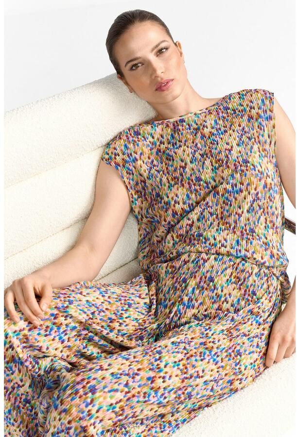 Rich & Royal Shirttop met ronde hals luchtige crêpe vloeiende snit