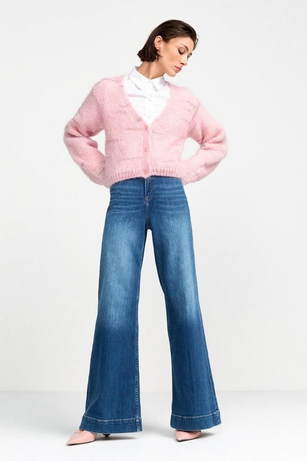 Rich & Royal Wijde jeans NOS MR SC F Blue Hoge taille wijde pijp subtiele wassing - Foto 3