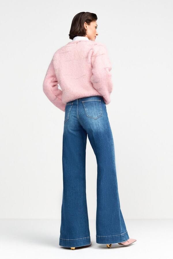 Rich & Royal Wijde jeans NOS MR SC F Blue Hoge taille wijde pijp subtiele wassing - Foto 4