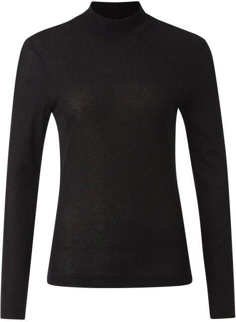 Rich & Royal Glitter Geribbelde Longsleeve Black Dames