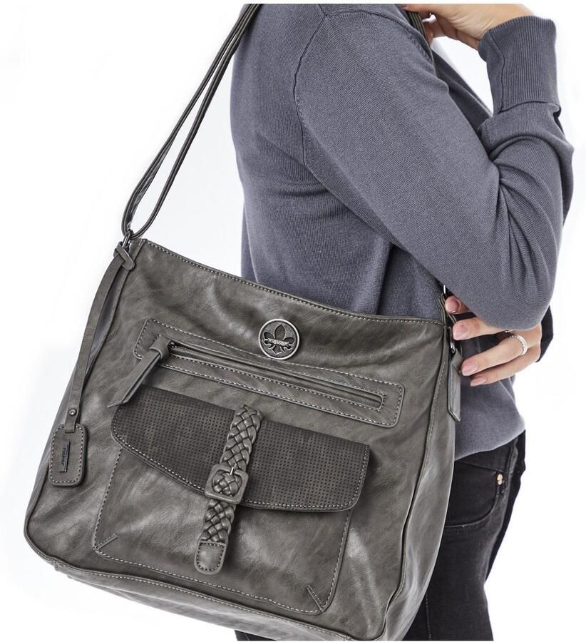 Rieker Schoudertas Montenegro Guana Eagle met decoratieve gesp en vlechtband