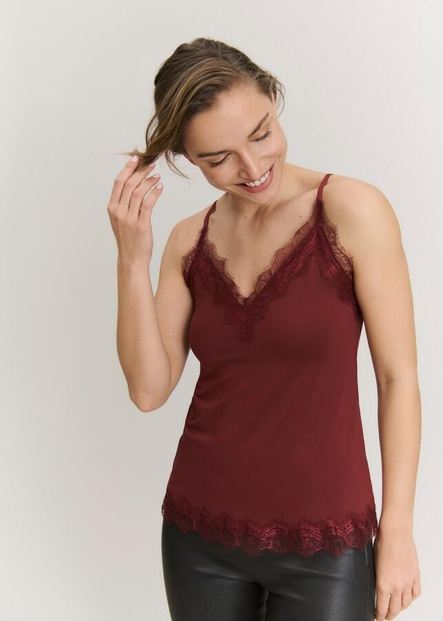 Rosemunde Hemd Billie Strap Top Vintage-kantenrand aan de halslijn en zoom vrouwelijk polyestermix - Foto 4