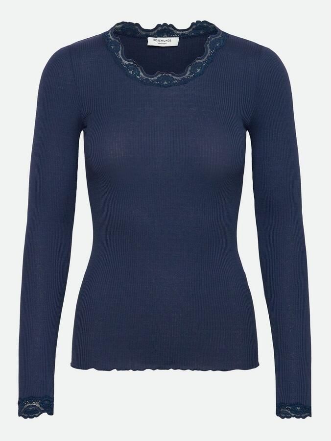 Rosemunde Longsleeve Babette silk shirt Lange mouw met kant vrouwelijk comfortabel Zijde- Katoenmix - Foto 2