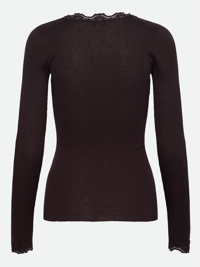 Rosemunde Longsleeve Babette silk shirt Lange mouw met kant vrouwelijk comfortabel Zijde- Katoenmix - Foto 2