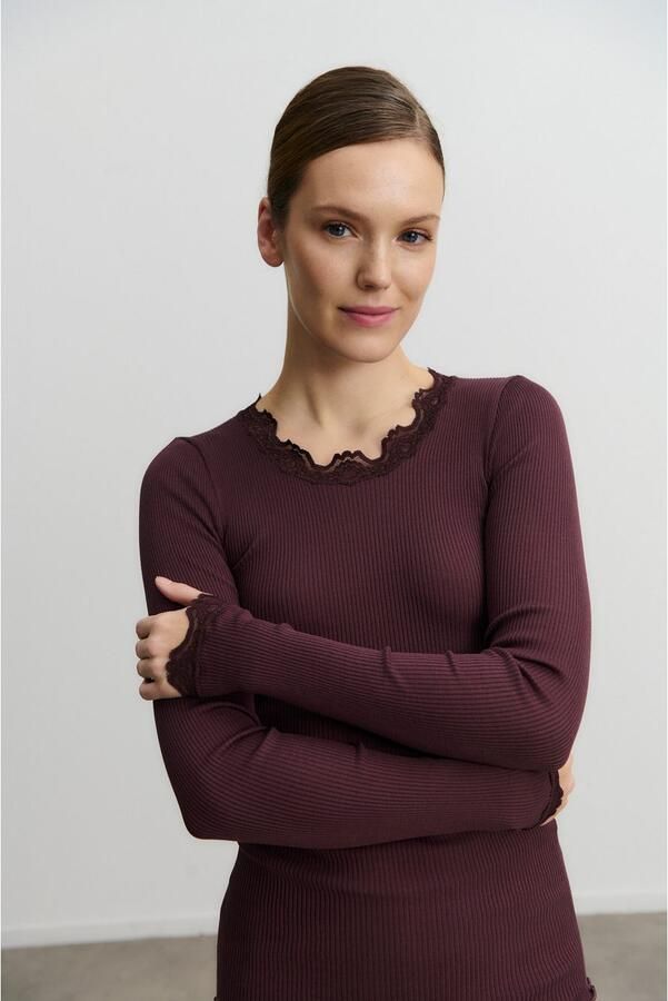 Rosemunde Longsleeve Babette silk shirt Lange mouw met kant vrouwelijk comfortabel Zijde- Katoenmix - Foto 3