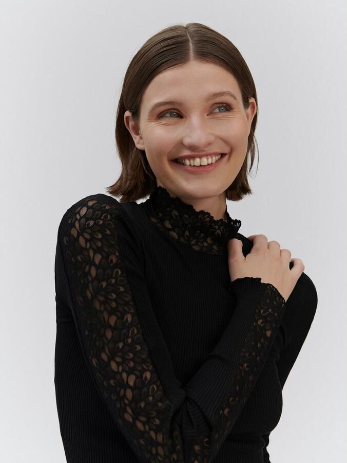 Rosemunde Longsleeve Beatha lace longsleeve Vintage-kant aan kraag en mouwen vrouwelijk Zijde- Katoenmix - Foto 2