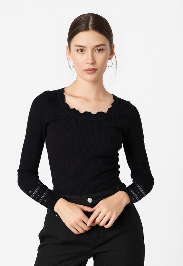 Rosemunde Shirt met lange mouwen Benita Silk Blouse Lange mouw met kant vrouwelijk comfortabel Zijde- Katoenmix - Foto 2
