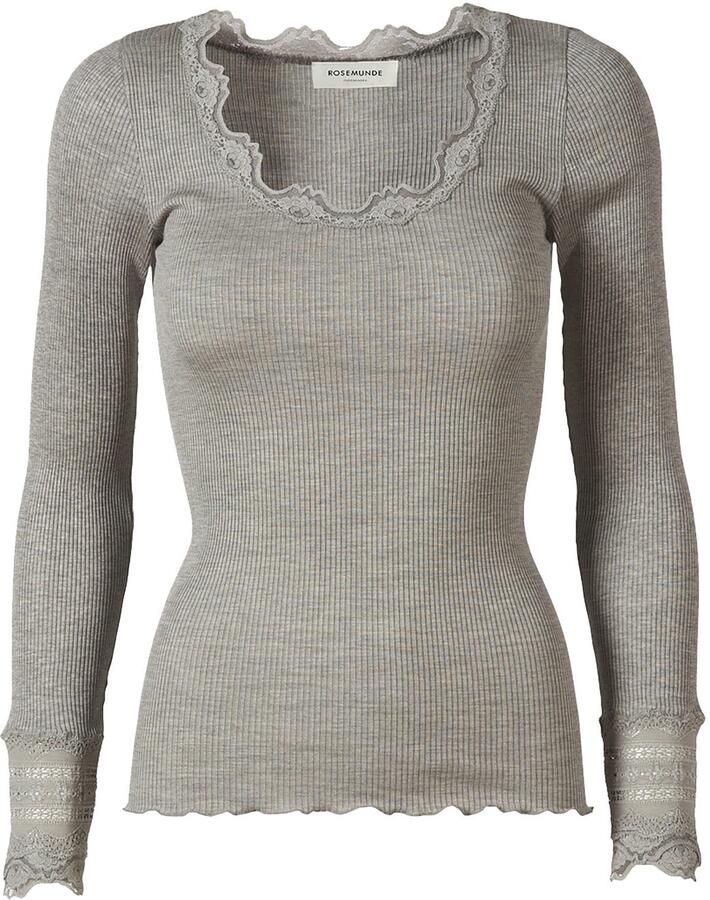 Rosemunde Shirt met lange mouwen Benita Silk Blouse Lange mouw met kant vrouwelijk comfortabel Zijde- Katoenmix - Foto 2
